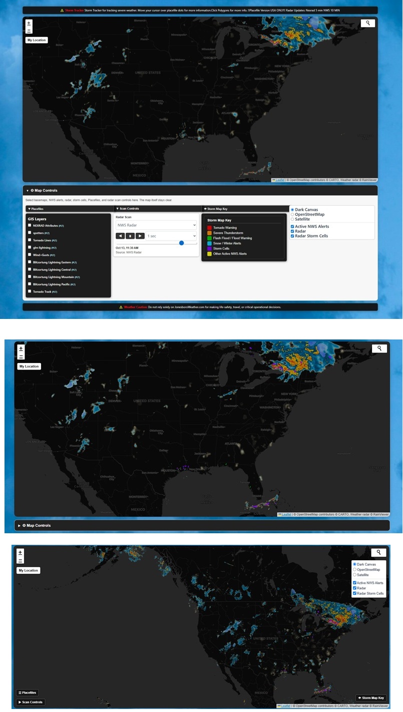 === NWS & NEXRAD Live Storm & Tornado Tracker (Full Suite) === Ver. 2.0.64 Placefile Support screenshot